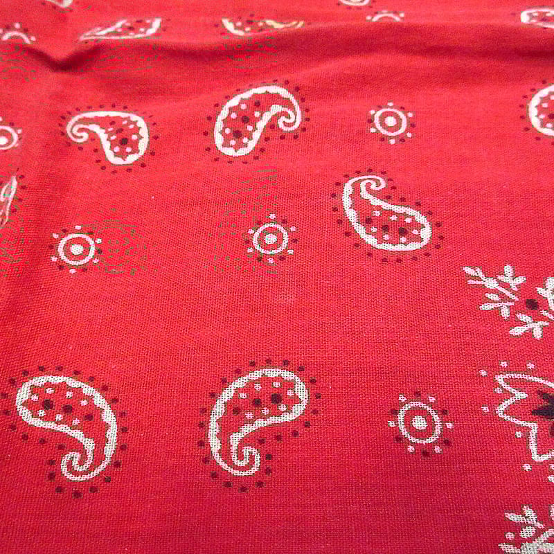 ビンテージ60's○FAST COLOR総柄コットンバンダナ赤○230127k10-bnd 1