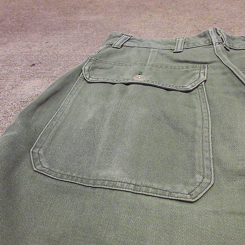 ビンテージ50's60's○U.S.ARMYコットンサテンベイカーパンツ実寸W76cm
