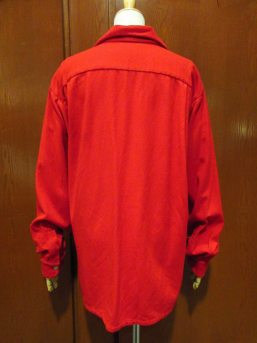 ビンテージ50's○Skylineウールループカラーシャツ赤size L○221203s2-m...
