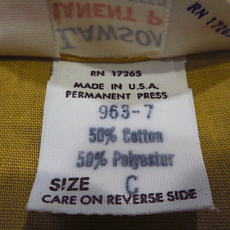 ビンテージ70's●DEADSTOCK LAWSON PREMANENT PRESSパジャマセットマスタードsize C●230922c6-m-pjm 1970sセットアップ