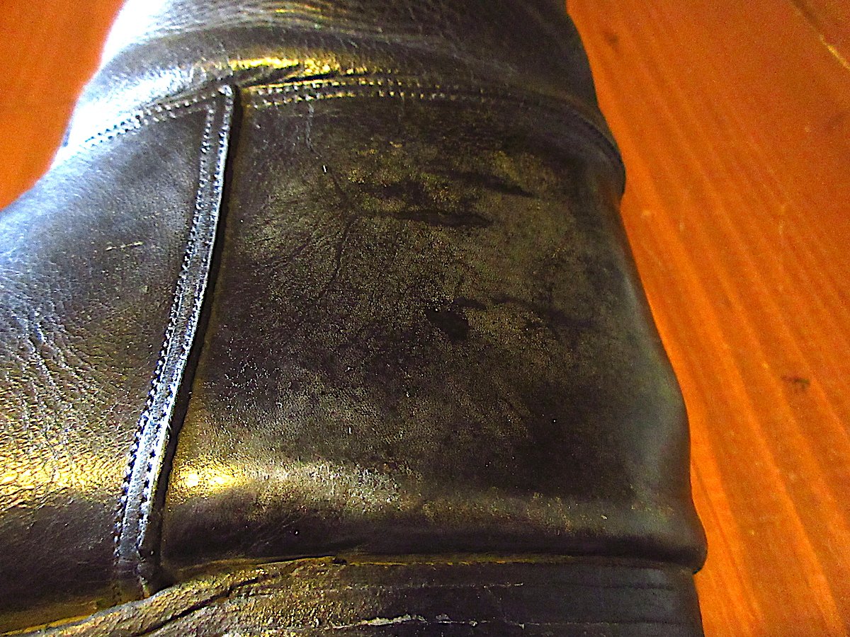 ビンテージ-70's○レザーライディングブーツ黒○250911j7-m-bt