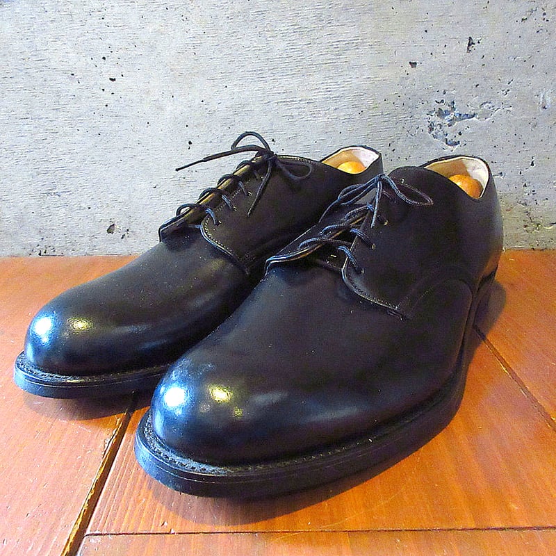 ビンテージ70's○DEADSTOCK U.S.NAVYレザーソールサービスシューズ黒