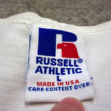 ビンテージ90's●RUSSELL SEATTLE UNIVERSITYプリントタンクトップsize L●240516c1-m-tktp 1990sラッセルノースリーブ古着トップス