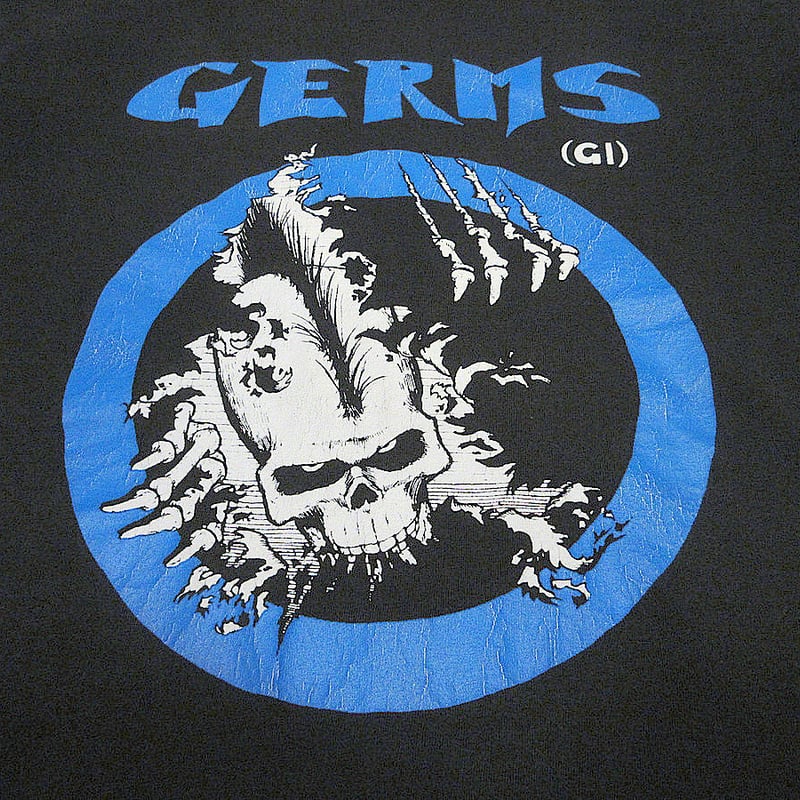 00s GERMS Tシャツ ビンテージ2000's?○GERMS GIスカルプリントTシャツ黒250619j7-m