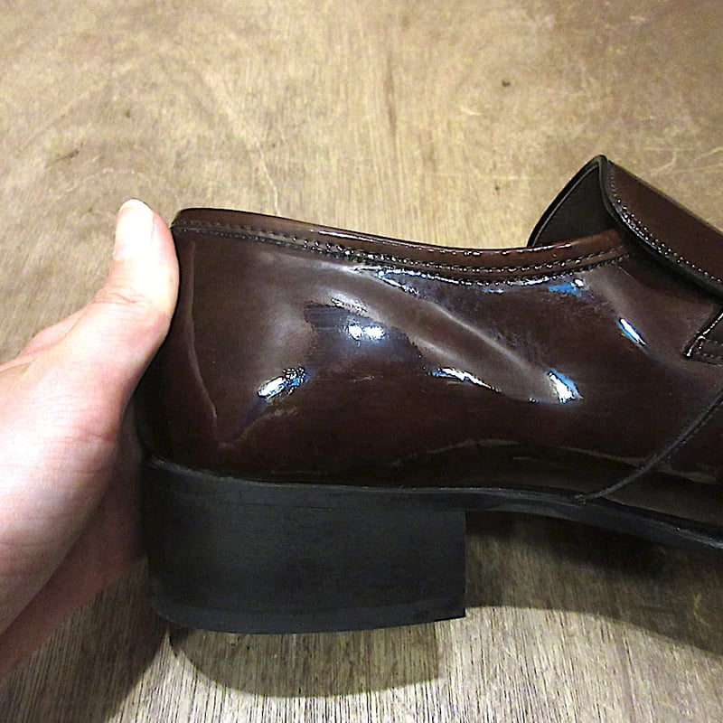 ビンテージ70's○DEADSTOCK FREEMANエナメルローファー茶size 7 1/2