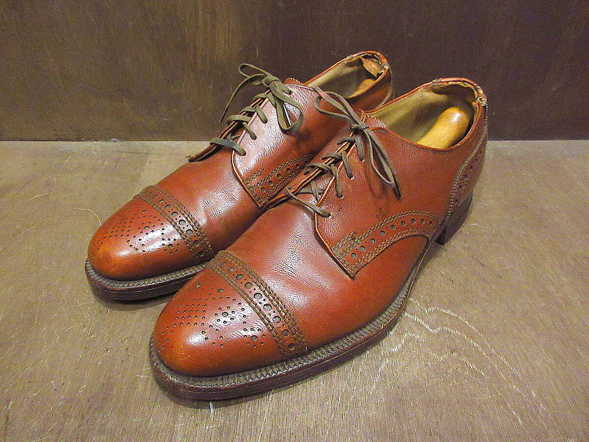 ビンテージ40's50's○CITY CLUBストレートチップシューズ茶size ビンテージ40's50's○CITY CLUBストレートチップシューズ茶size
