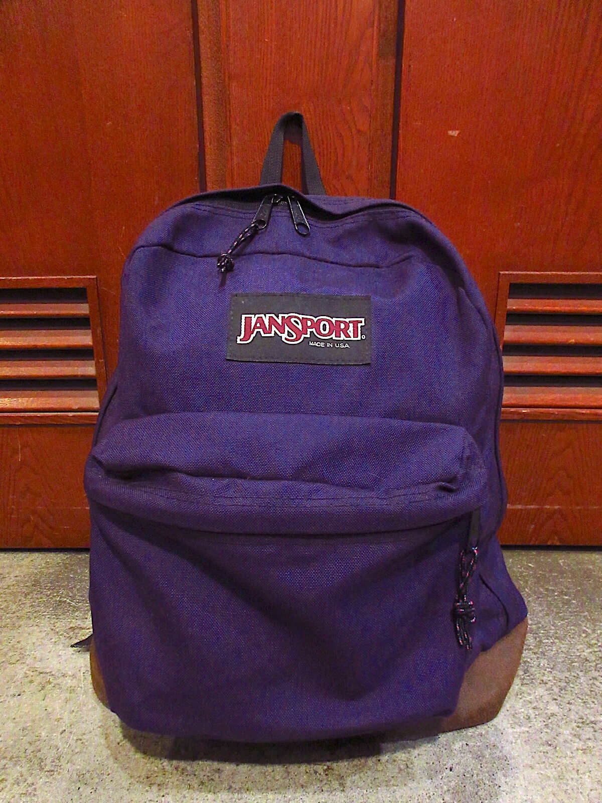 ビンテージ○JANSPORTボトムレザーバックパック紫○220921c4-bag