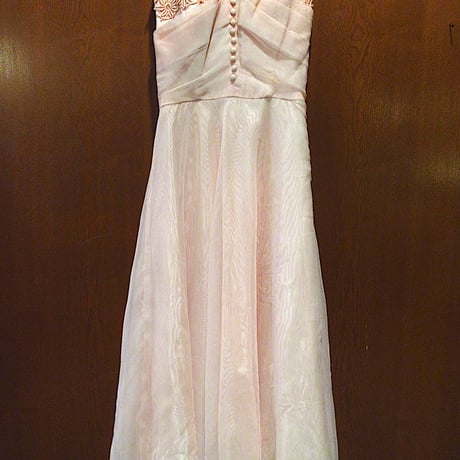 アンティーク ビンテージ 70s USA ワンピース レース ノースリーブドレス 透かし編みレース アート柄 レトロ ノースリーブ アメリカ古着