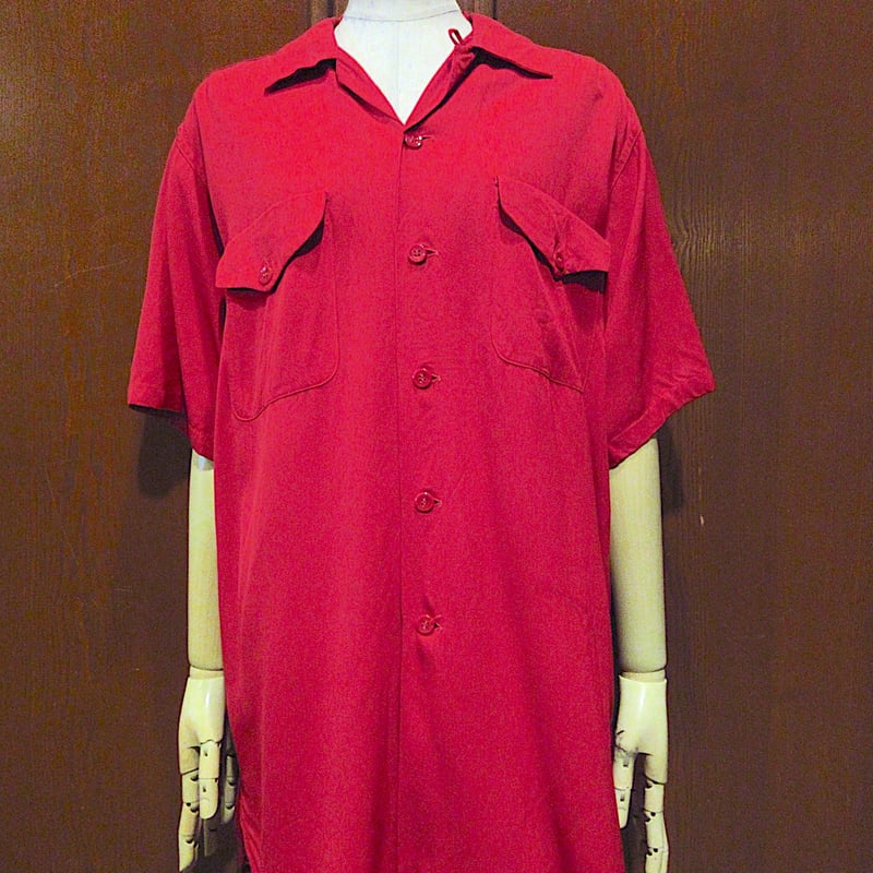 Service Bowling Shirt　 ボーリングシャツ 50's M ビンテージ50's○Service Bowling Shirt刺繍入りレーヨンボウリング