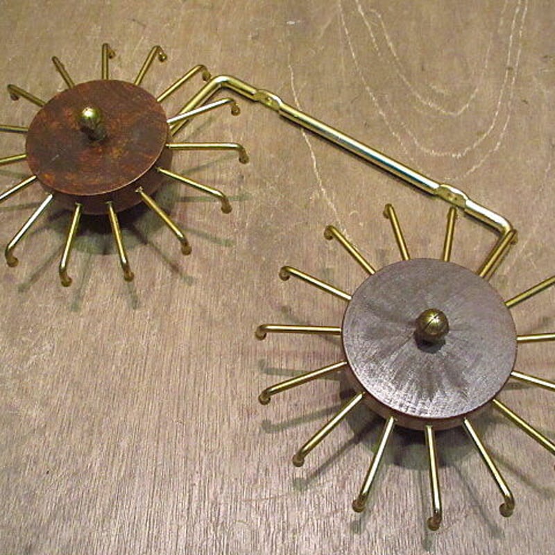 ビンテージ○ウッド×メタルネクタイハンガー○200922n7-otclct 収納