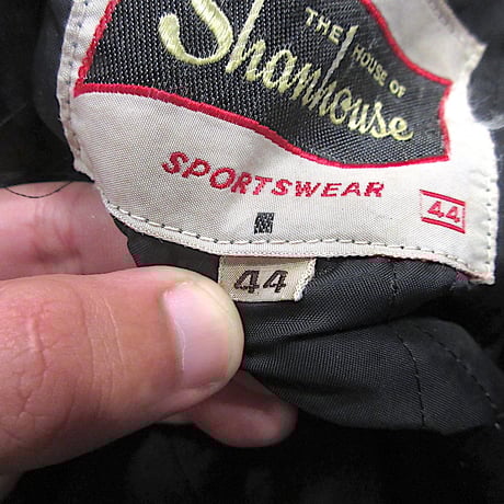 ビンテージ60’s70’s●Shanhouse裏地キルティングフェイクファージップアップパーカ緑size 44●241121z1-m-jk-otシャンハウスフーディージャケット