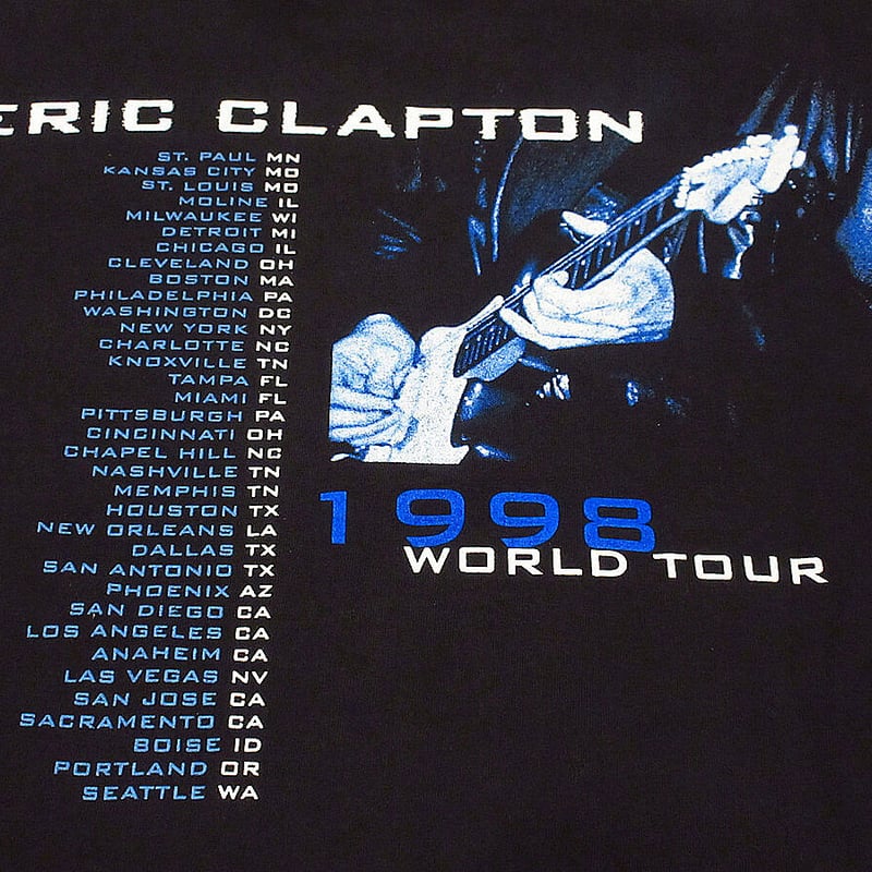 ビンテージ90's○ERIC CLAPTON 1998年ワールドツアーTシャツ黒size L○