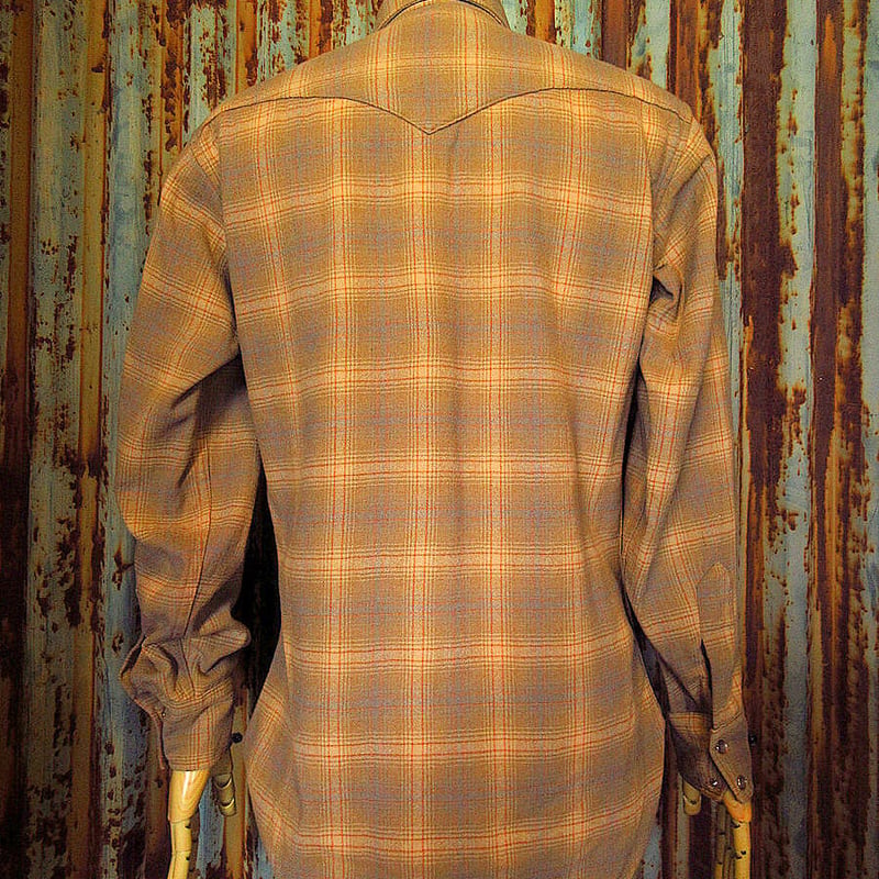 ビンテージ70's○PENDLETONチェックウールウエスタンシャツsize S