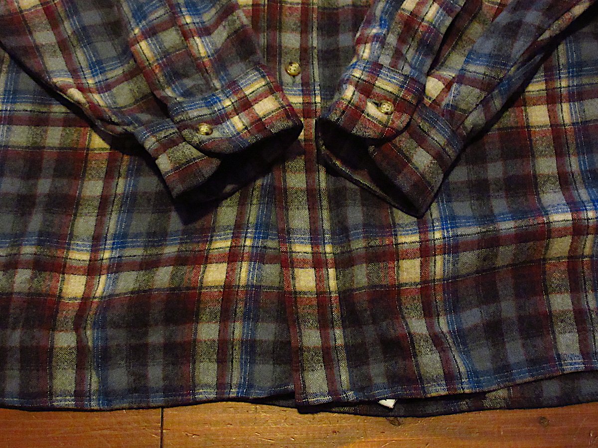 ビンテージ70's80's○PENDLETONチェックウールシャツsize 1X○260219