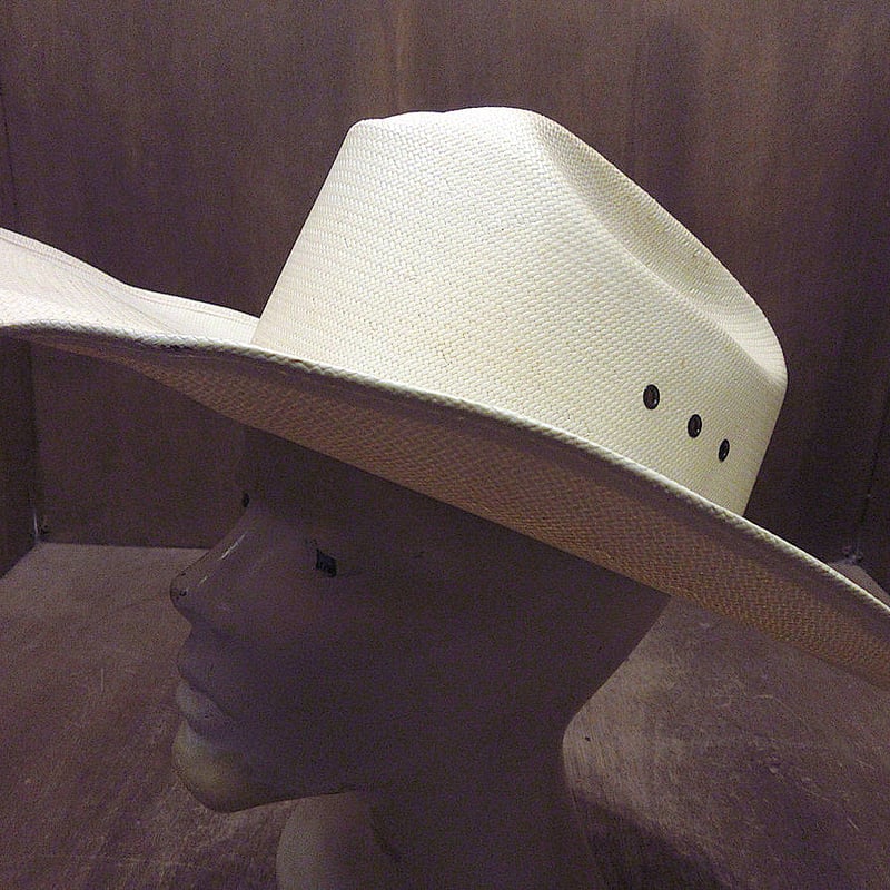 ビンテージ○STETSONウエスタンストローハット○240719i4-m-ht ビンテージ○STETSONウエスタンストローハット○240719i4-m-ht