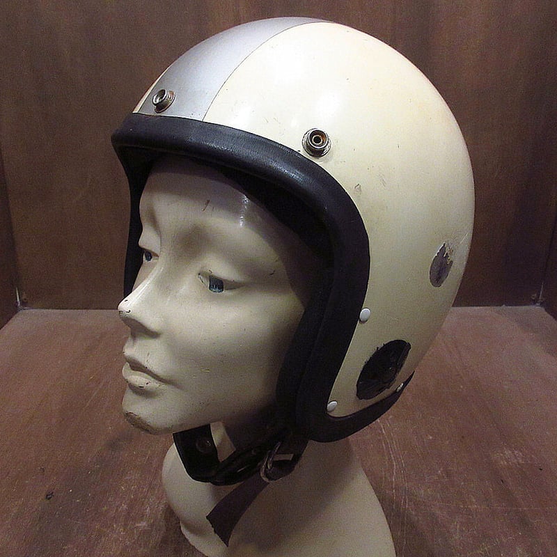 ビンテージジェットヘルメット ビンテージ60's○ライン入りジェットヘルメット○230329i3-hlmtバイク