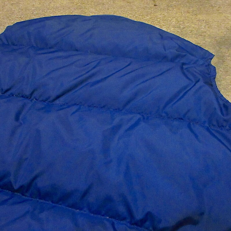 ビンテージ70's○L.L.Bean筆記体タグレディースダウンベスト青size L