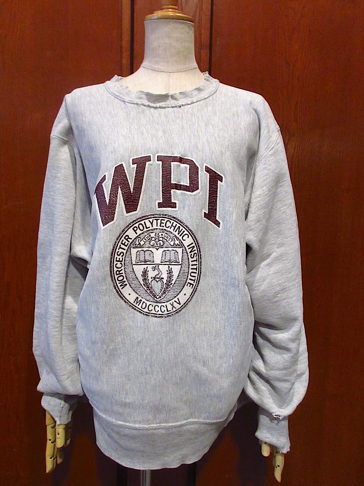 ビンテージ80's○Champion WPIリバースウィーブスウェットグレー ビンテージ80's○Champion WPIリバースウィーブスウェットグレー