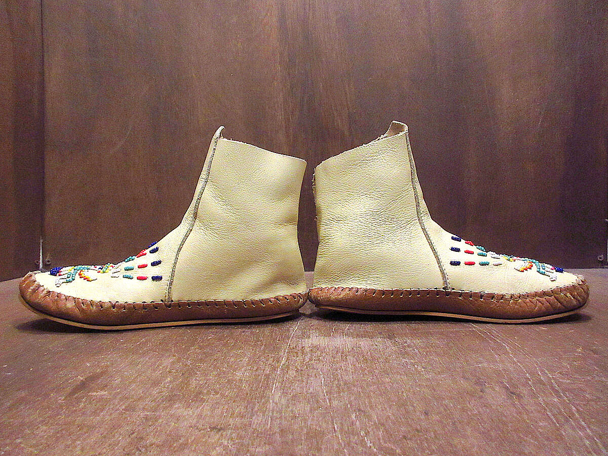 ネイティブ　ビーズモカシン　総ビーズ　中ボア ネイティブビーズモカシン総ビーズ中ボア