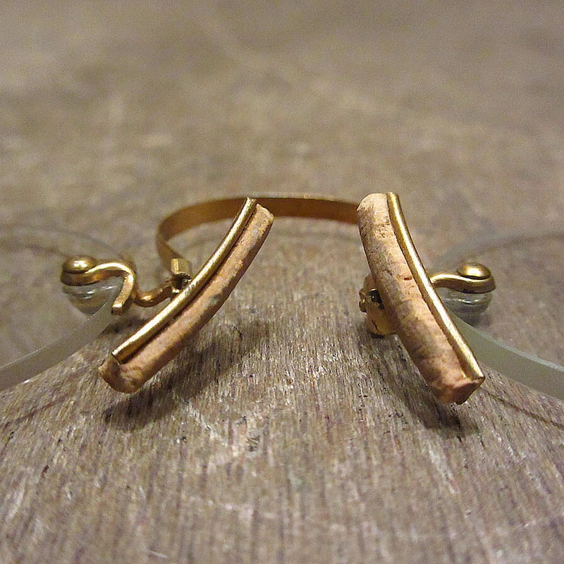 ビンテージ~1900's○Cブリッジ型フィンチ眼鏡○210523n5-eygls 1890sア