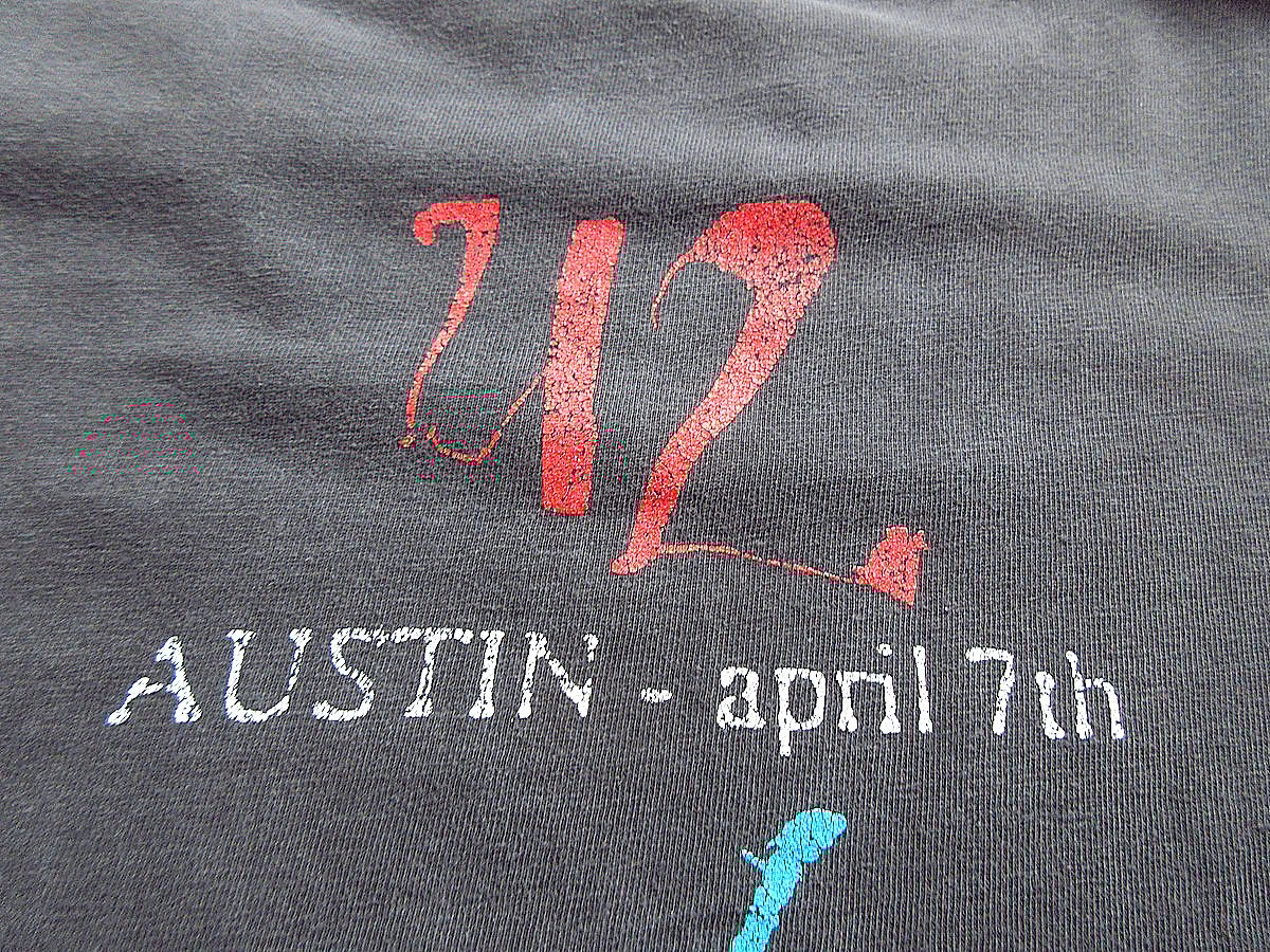 ビンテージ90's○U2 Zoo TVツアーTシャツ黒size XL○240702k1-m-t