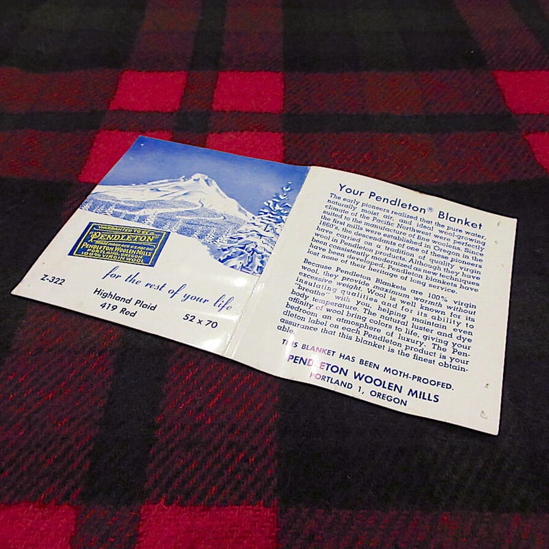 ビンテージ60's○ケース付きPENDLETON チェックウールブランケットsize