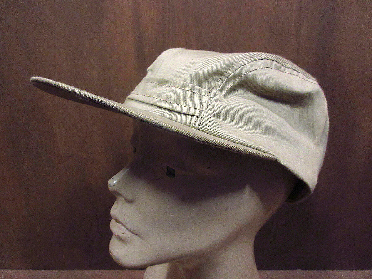 デッドストックワークキャップVINTAGEヴィンテージ古着７０８０年代昭和レトロ ビンテージ-70's○DEADSTOCKコットンワークキャップベージュsize
