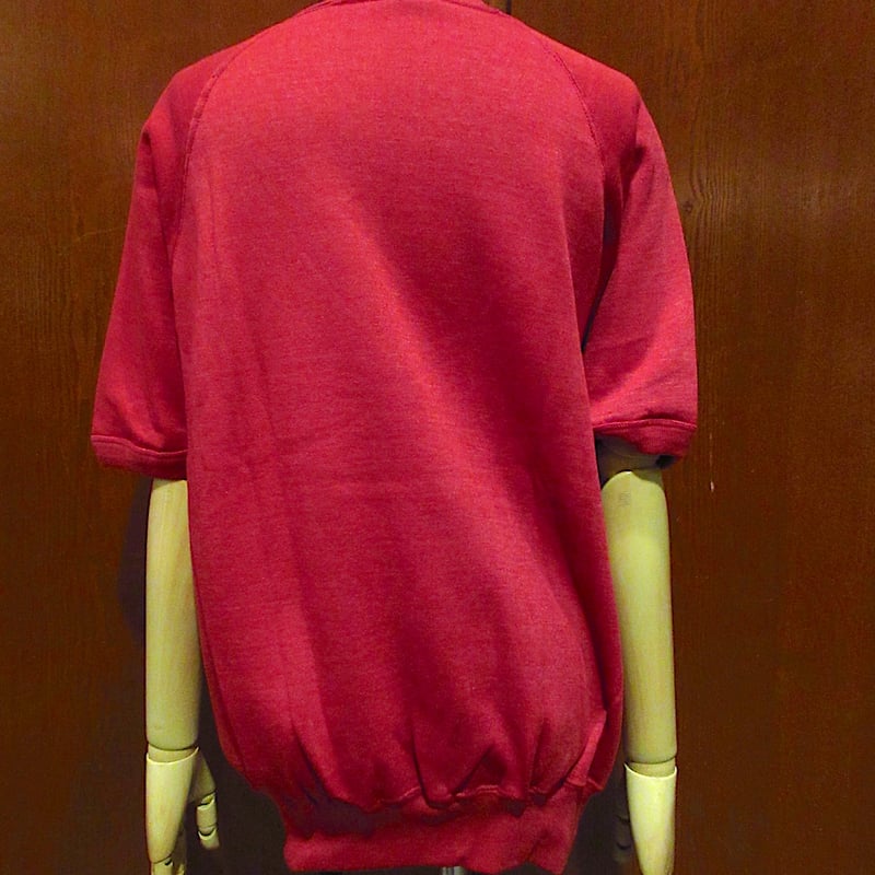 ビンテージ60's○DEADSTOCK Springfoot裏起毛半袖ラグランスウェット赤