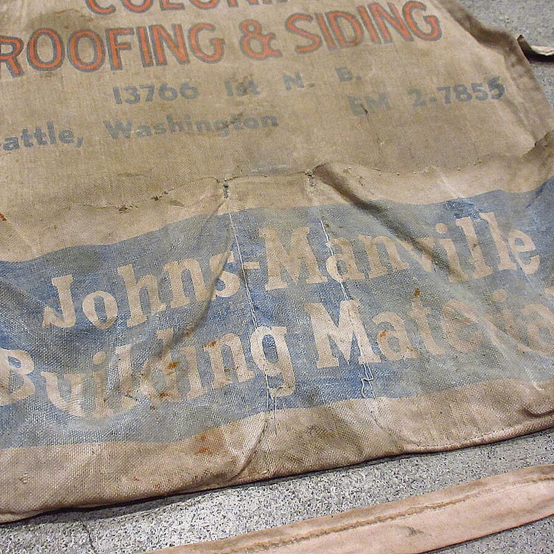 ビンテージ40's50's○Johns-Manvilleプリントキャンバスワークエプロン