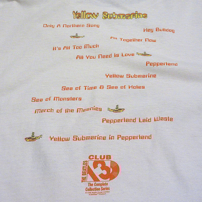 ビンテージ90's○The Beatles Yellow SubmarineプリントTシャツ白