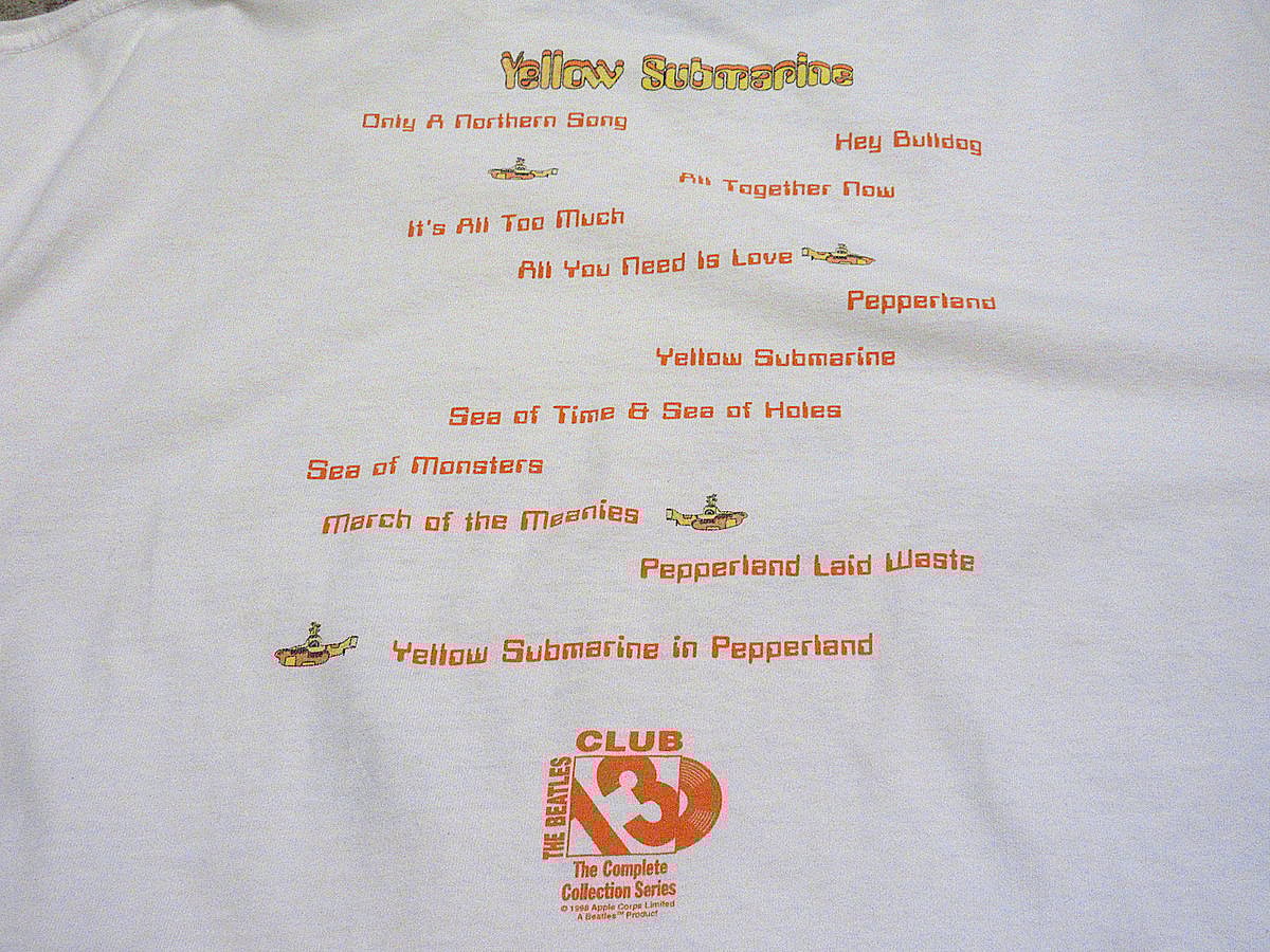 ビンテージ90's○The Beatles Yellow SubmarineプリントTシャツ白 ビンテージ90's○The Beatles Yellow SubmarineプリントTシャツ白