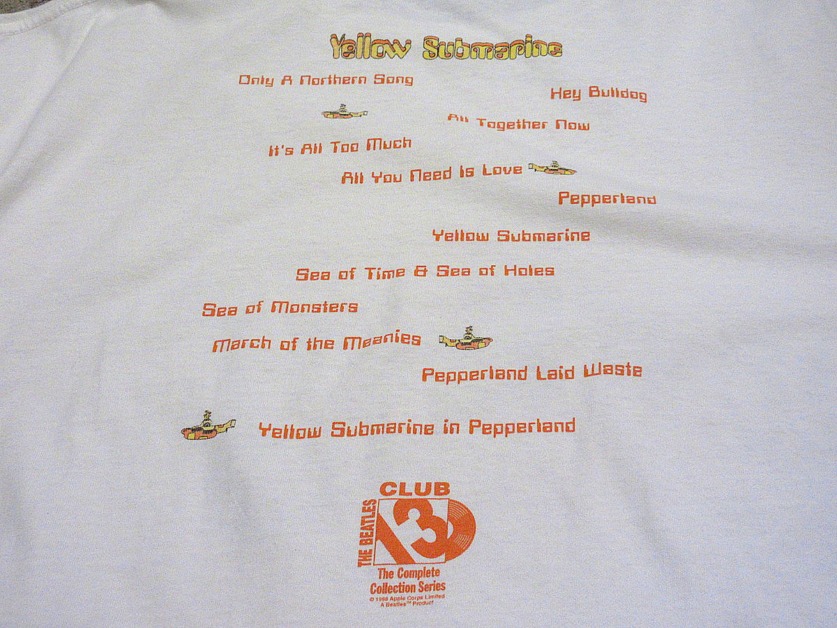 ビンテージ90's○The Beatles Yellow SubmarineプリントTシャツ白