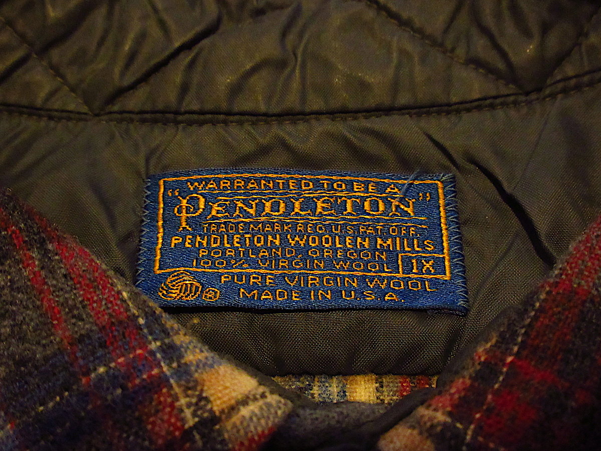 ビンテージ70's80's○PENDLETONチェックウールシャツsize 1X○260219