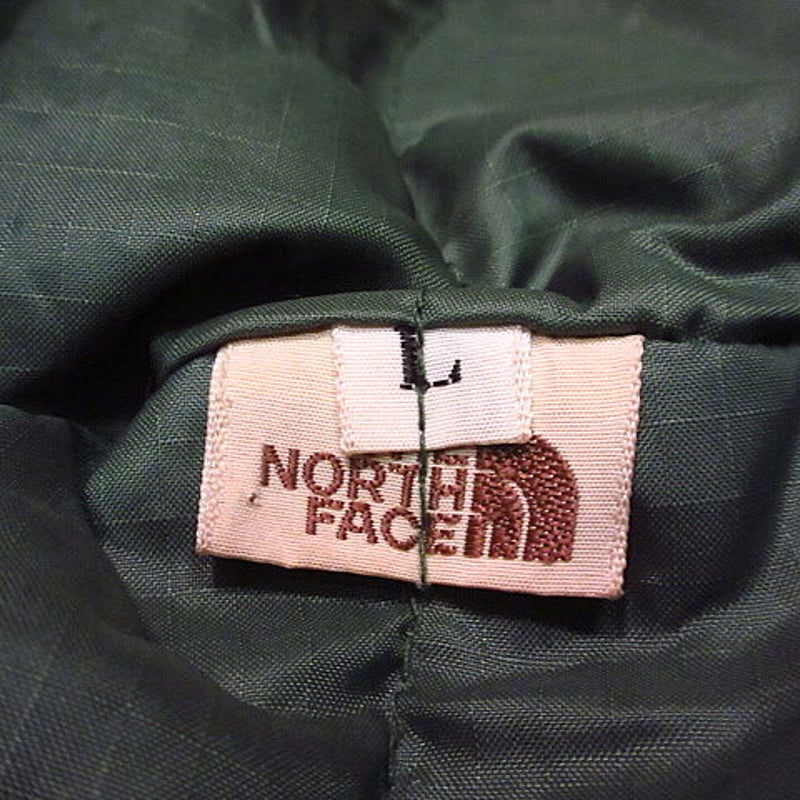 ビンテージ70's○THE NORTH FACE茶タグダウンフード緑L○210131n8-m-