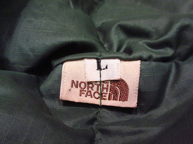 ビンテージ70's○THE NORTH FACE茶タグダウンフード緑L ビンテージ70's○THE NORTH FACE茶タグダウンフード緑L