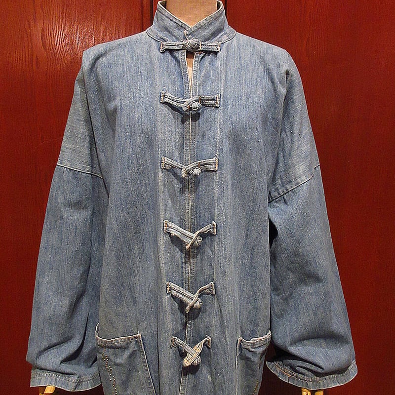 ビンテージ70's○Prime Timeデニムカンフージャケットsize M○210402f9