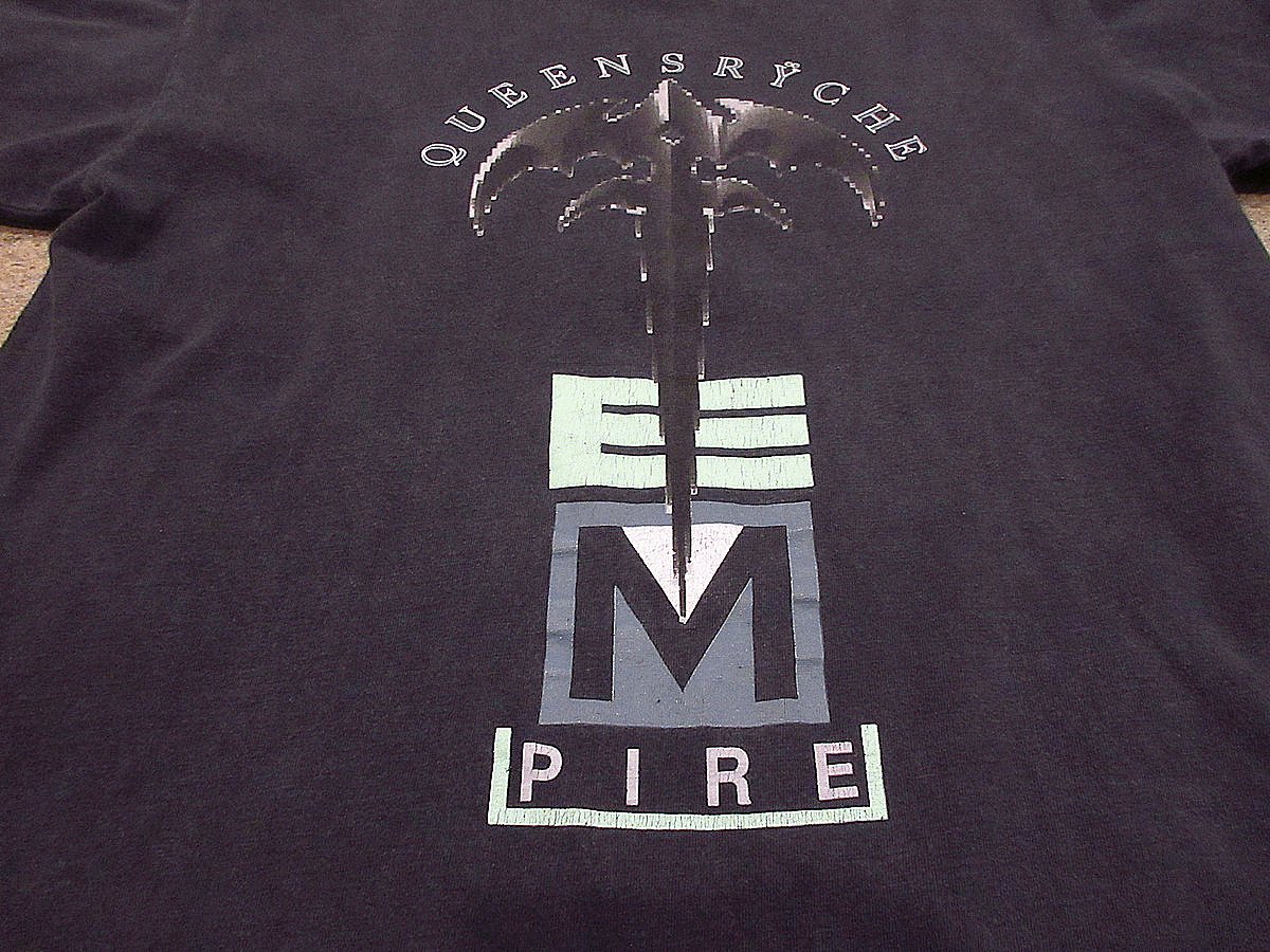 ビンテージ90's○QUEENSRYCHE 1991年ツアーTシャツ黒size L○24080