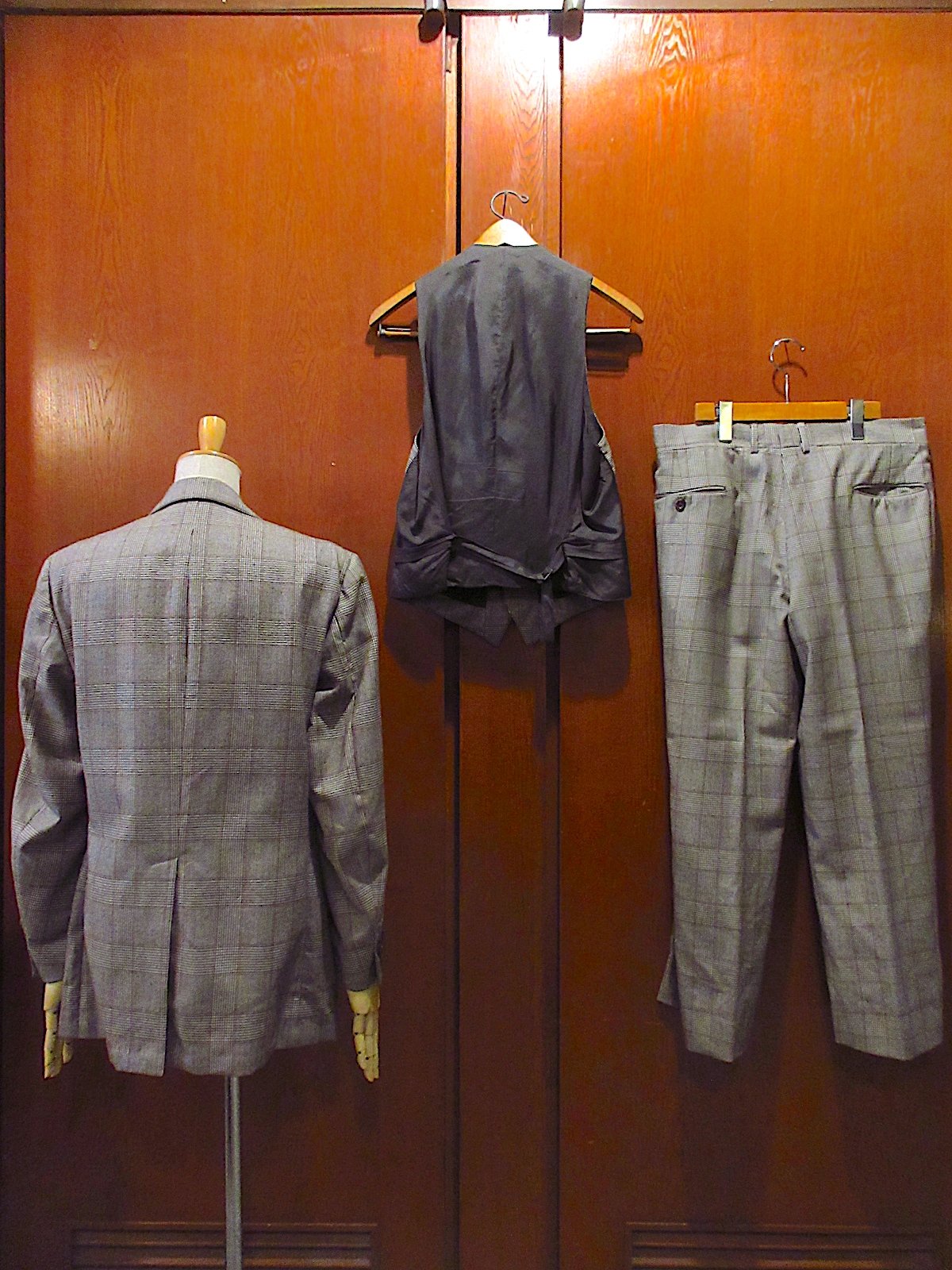 ビンテージ70's○チェック2Bスーツスリーピース○250417z1-m-suit