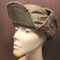 ビンテージ50's●U.S.ARMYフィールドパイルキャップ●250303z3-m-cp-otミリタリー耳当て付き帽子米軍