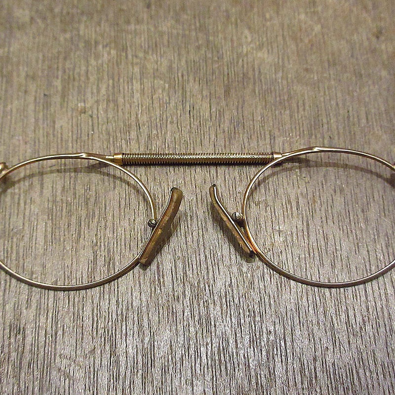 ビンテージ~30's○バースプリング型フィンチ眼鏡○221129i2-eygls