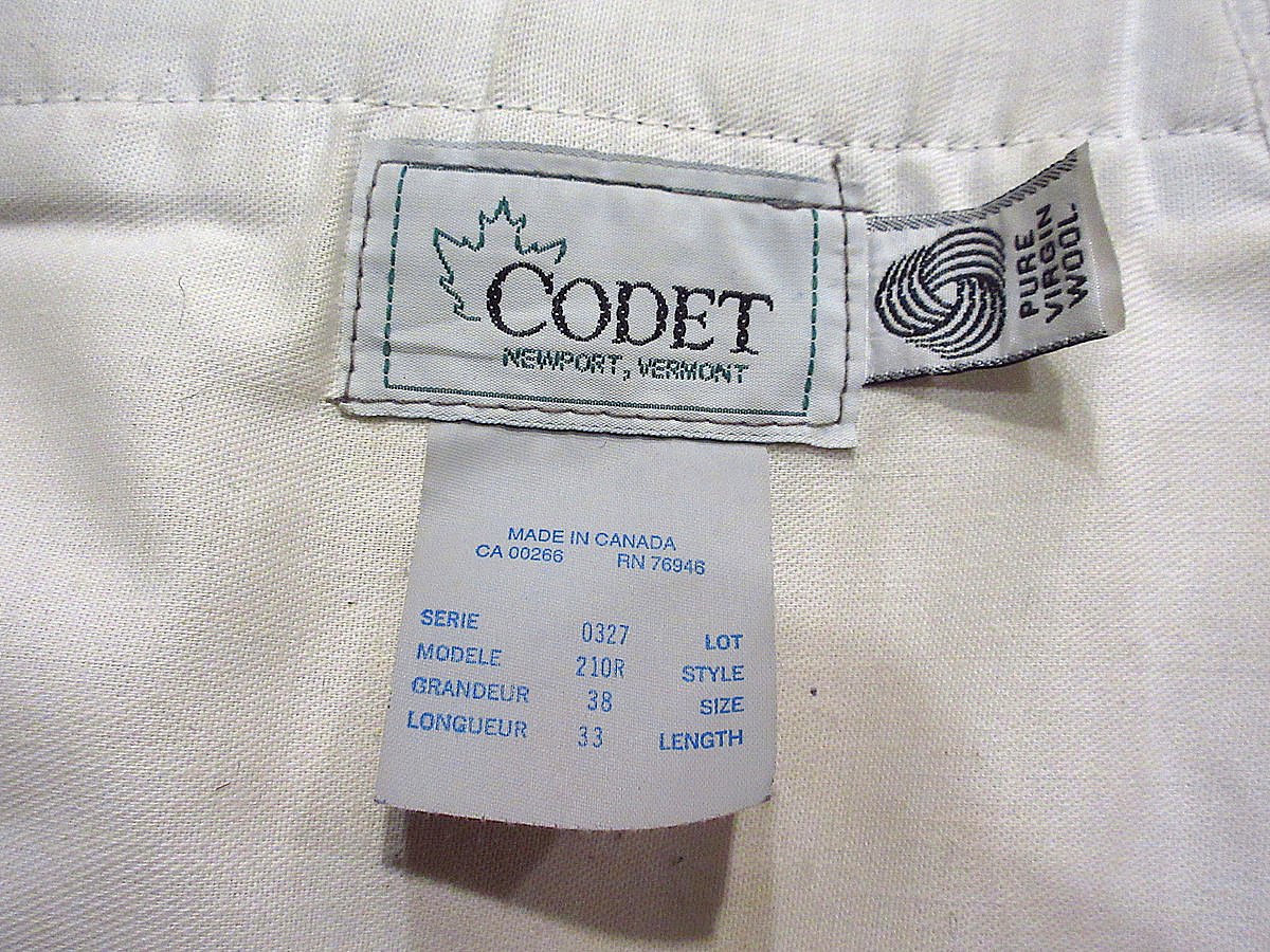 ビンテージ90's○CODETサスペンダーボタン付きチェックウール ビンテージ90's○CODETサスペンダーボタン付きチェックウール