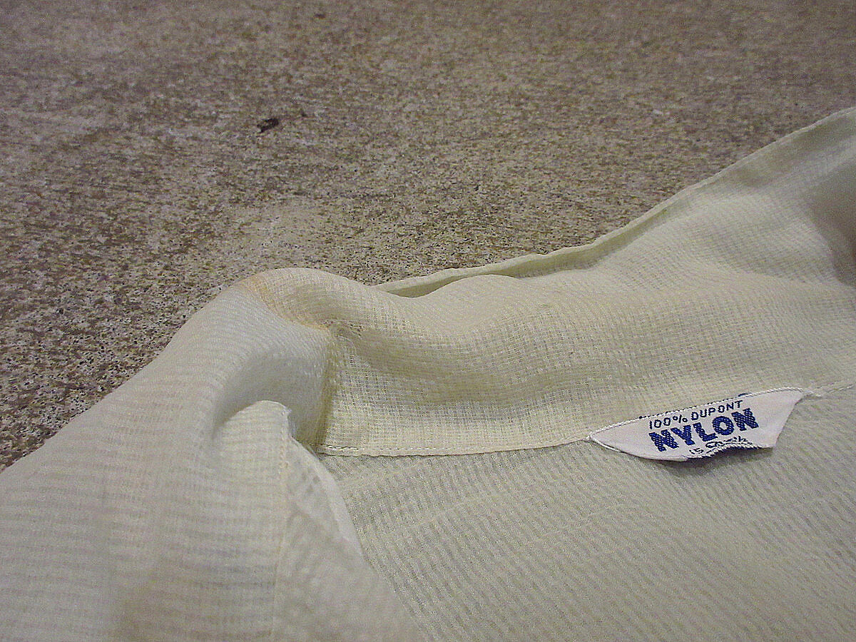 ビンテージ50's○ナイロンシアサッカーループカラーシャツsize M