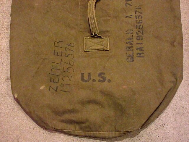 ビンテージ40's○ミリタリーステンシル&ハンドペイント入りランドリー