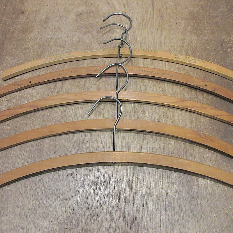 ビンテージ○ウッドハンガー5本セット○260225z2-otclct木製店舗什器