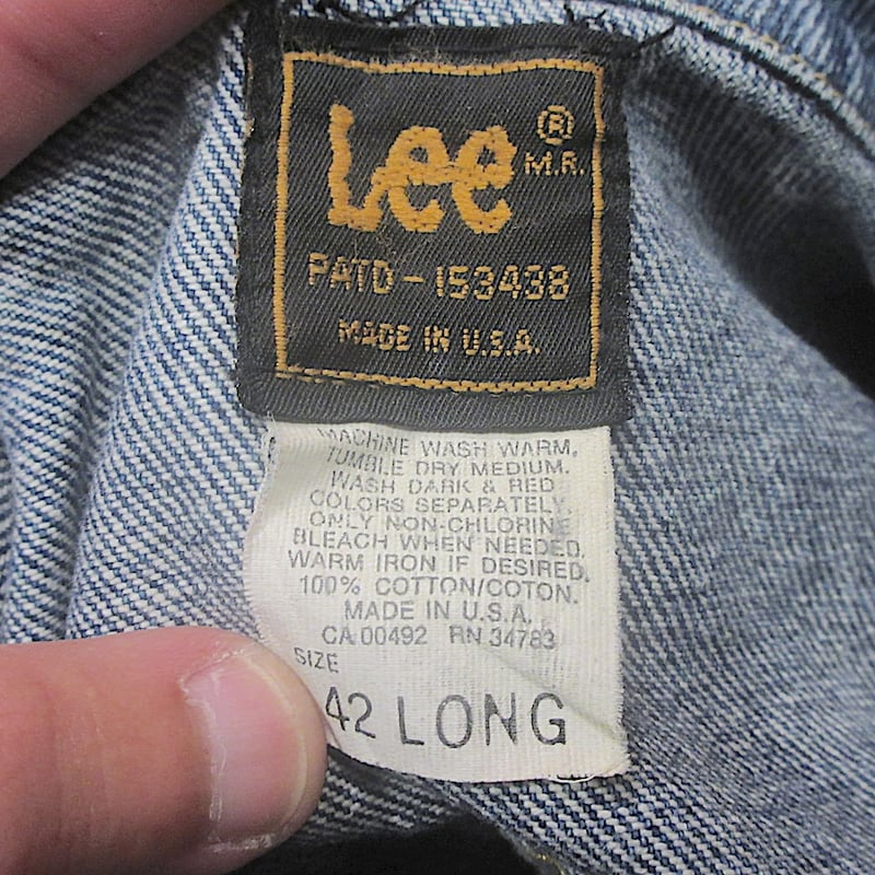 ビンテージ80's○Lee 220デニムジャケットsize 42 LONG○260401z3-