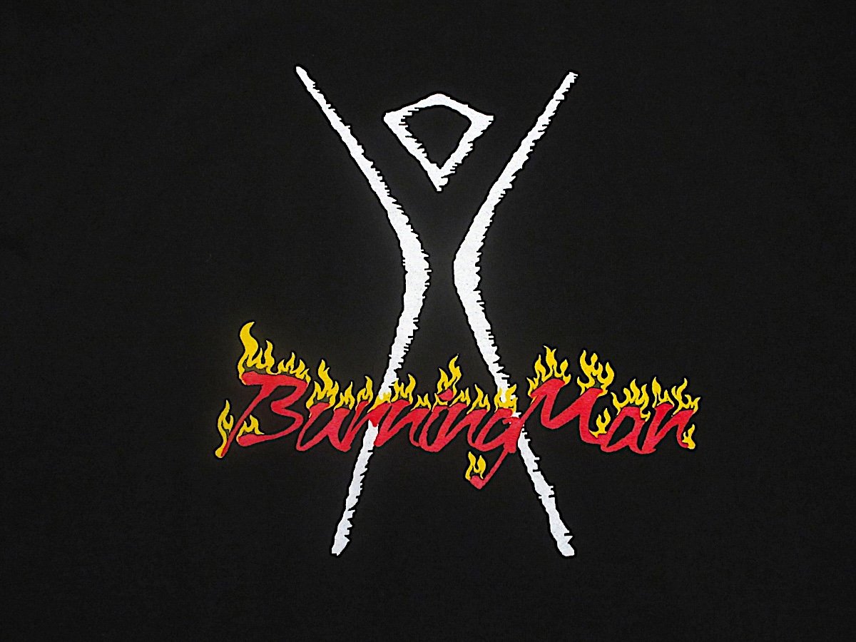 ビンテージ90's○Burning ManプリントTシャツ黒size XL○250922n1-