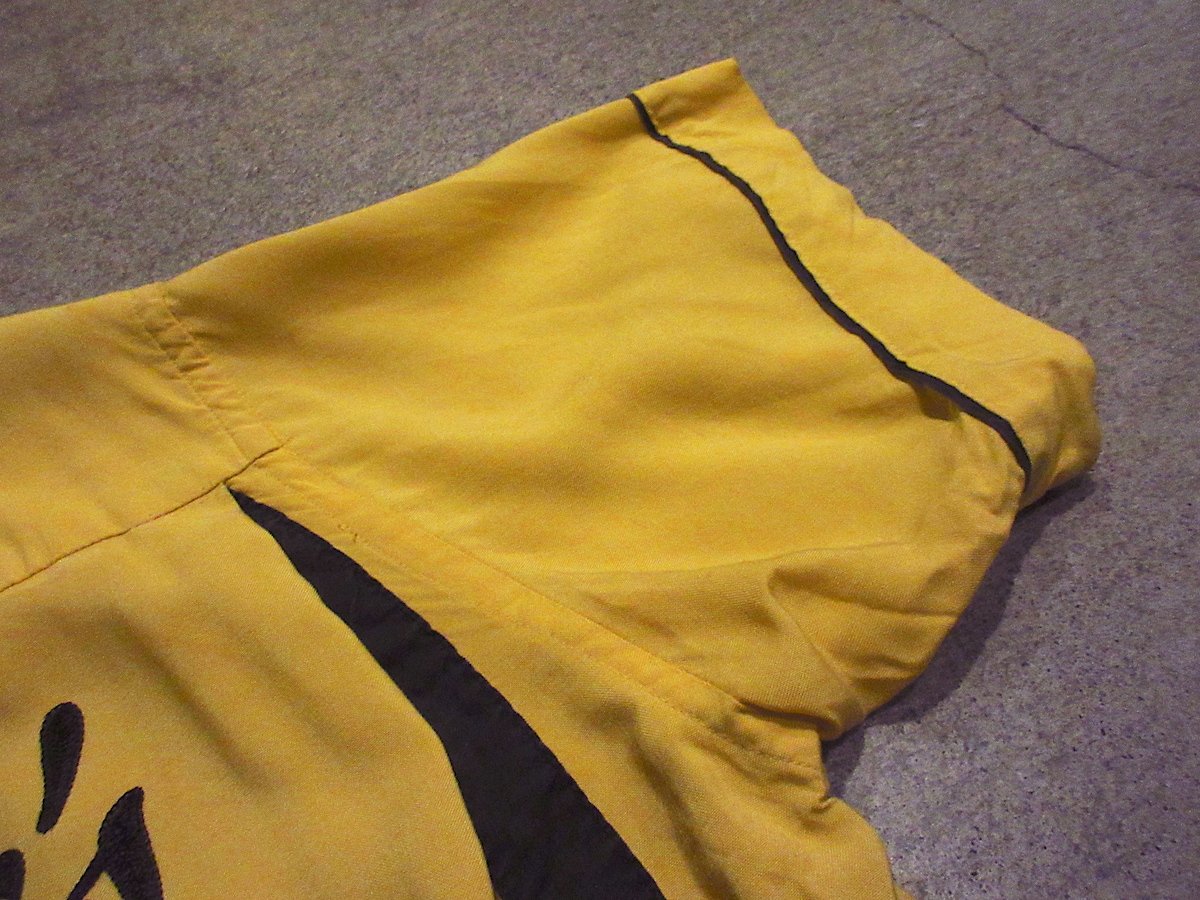 ビンテージ50's○Hilton刺繍入りボーリングシャツsize M○240429m6-m-s