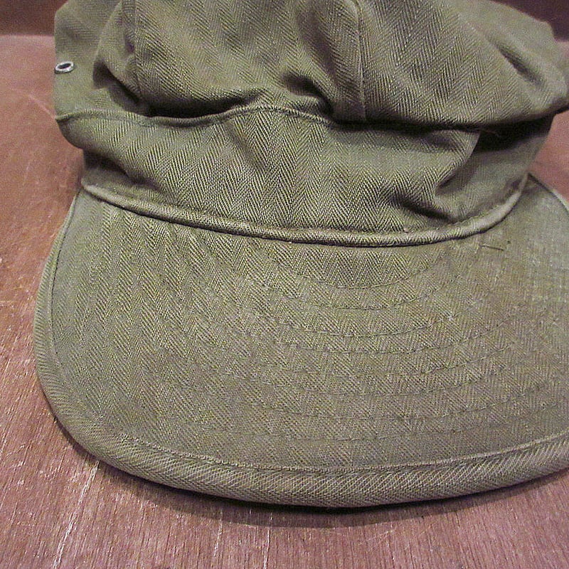 １９５０S.USARMYビンテージキャップ Size 7 Vintage 1950s Korean War US Army HBT Herringbone