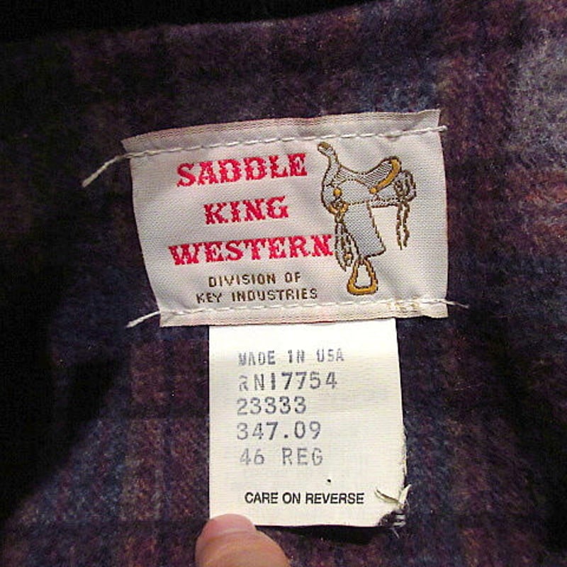 80’s SADDLE KING WESTERN post junk購入 ビンテージ80's○DEADSTOCK SADDLE KING WESTERN裏地ブランケット