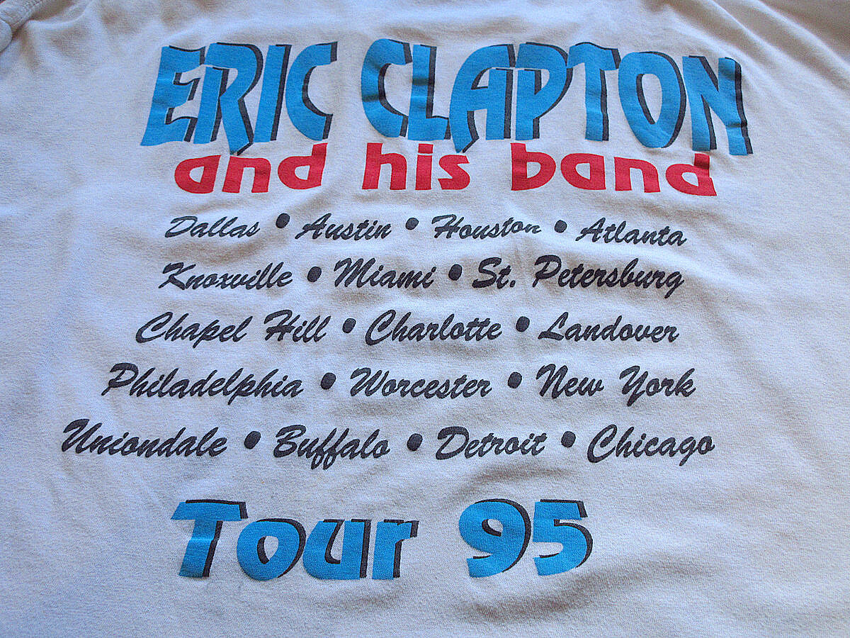 ビンテージ90's○ERIC CLAPTONツアープリントTシャツ白 ビンテージ90's○ERIC CLAPTONツアープリントTシャツ白